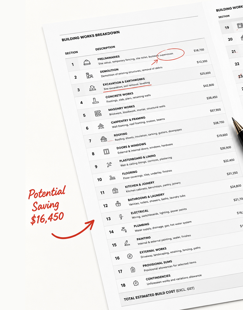 Build checklist mockup